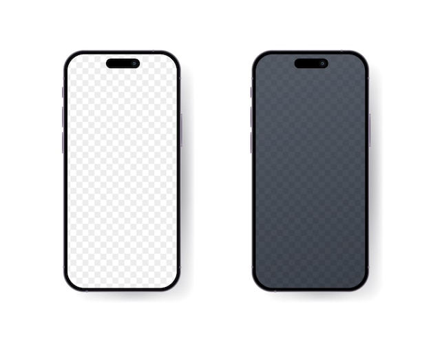 Diseño de iPhone 14 Pro Realismo color Vista frontal de iPhone 14 Pro Plantilla de iPhone 14 Pro Ilustración vectorial