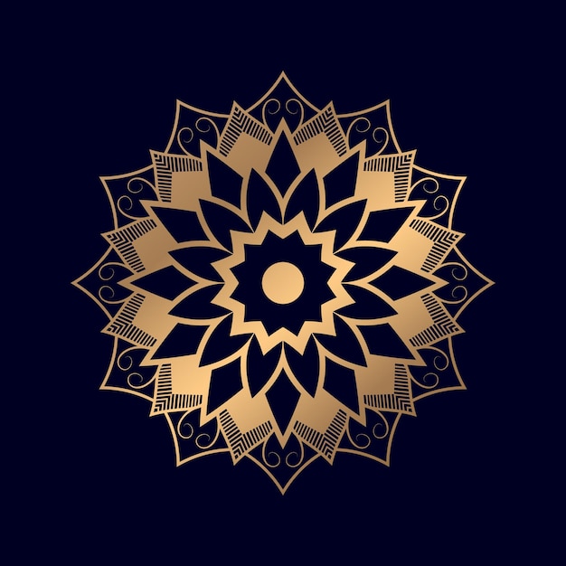 Diseño islámico árabe de patrón arabesco de mandala de lujo