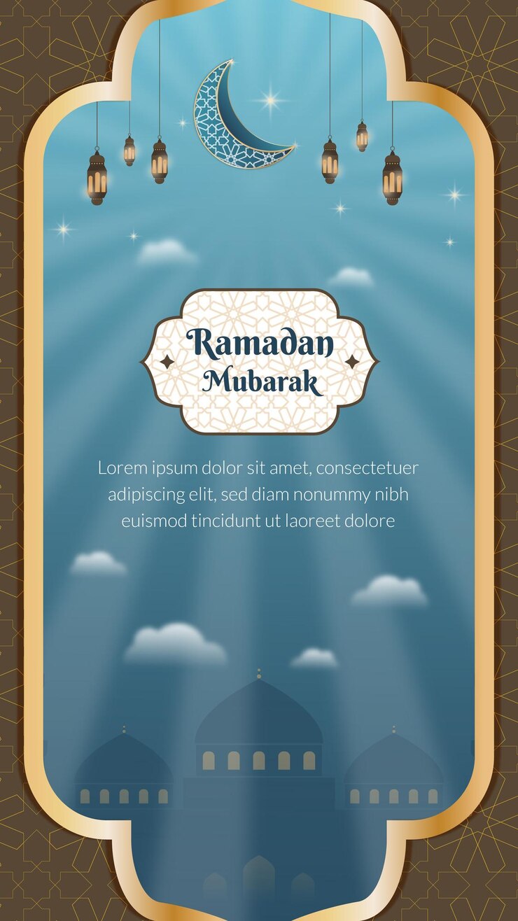 Diseño islámico de la historia de Instagram de Ramadan Mubarak