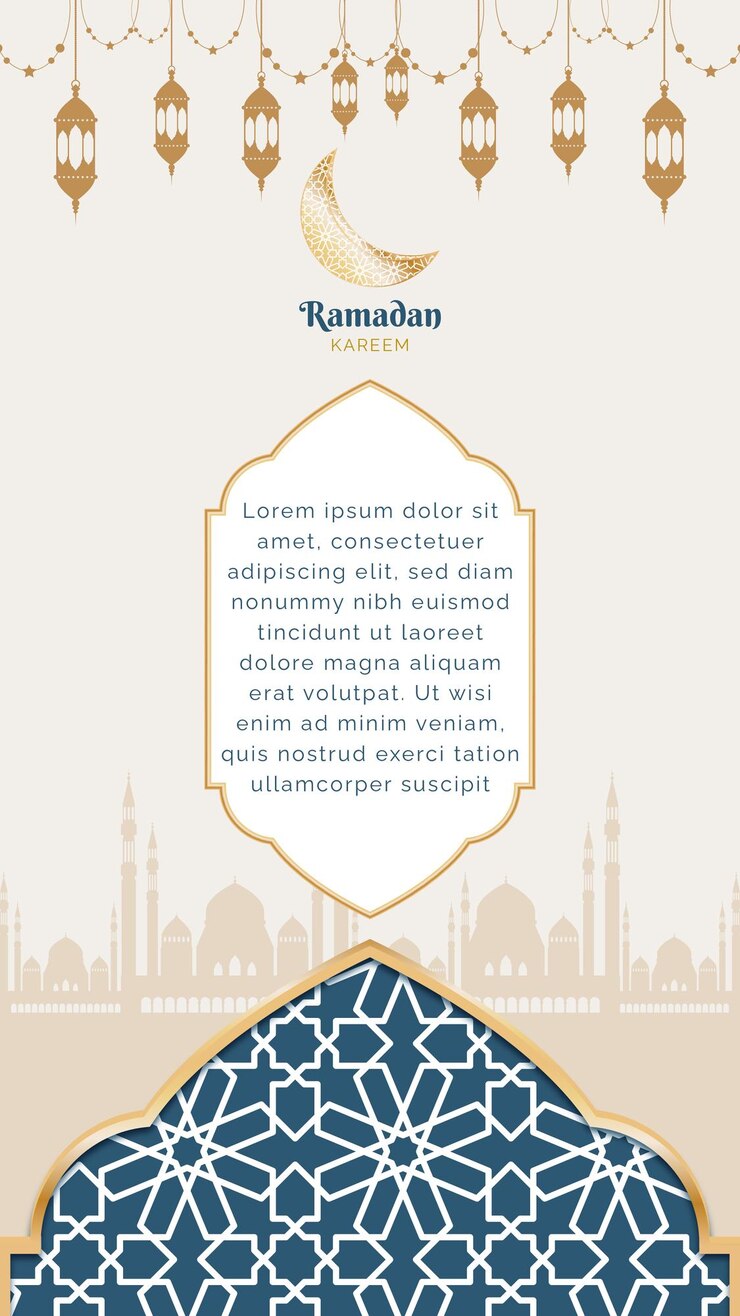 Diseño islámico de la historia de Instagram de Ramadan Mubarak