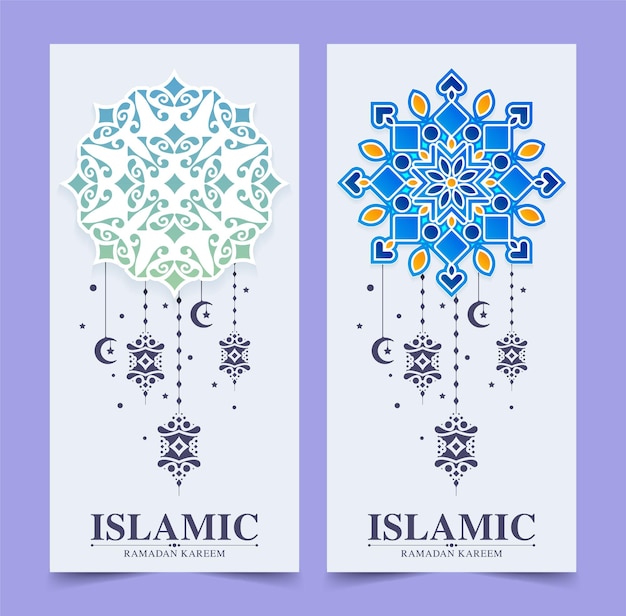 Diseño islámico de la tarjeta de felicitación del Ramadán Kareem