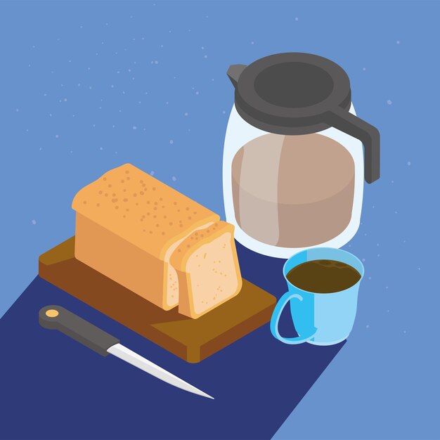 Diseño isométrico de café.