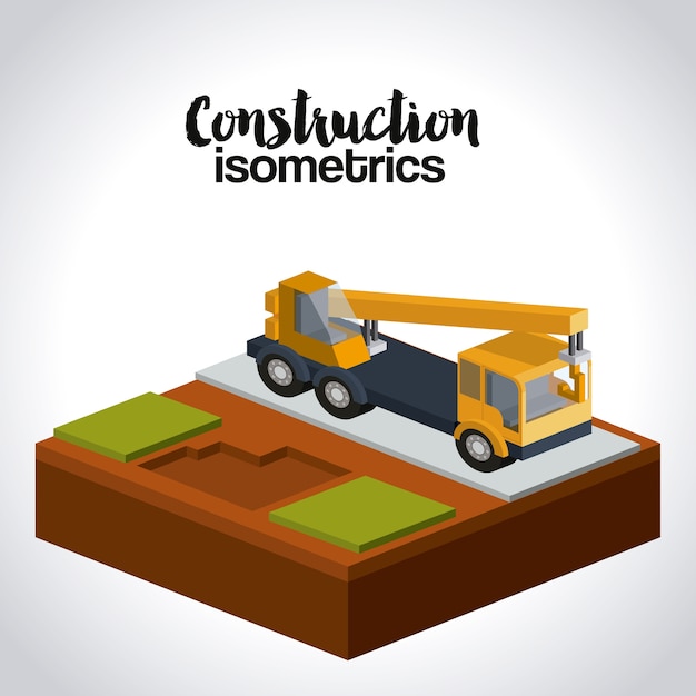 Vector diseño isométrico de la construcción