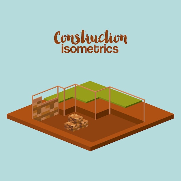 diseño isométrico de la construcción