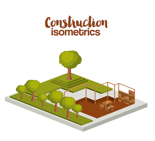 diseño isométrico de la construcción