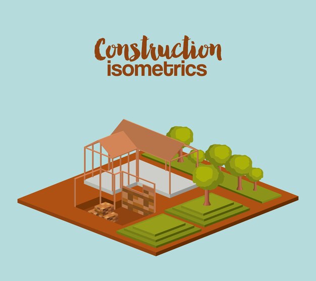 diseño isométrico de la construcción