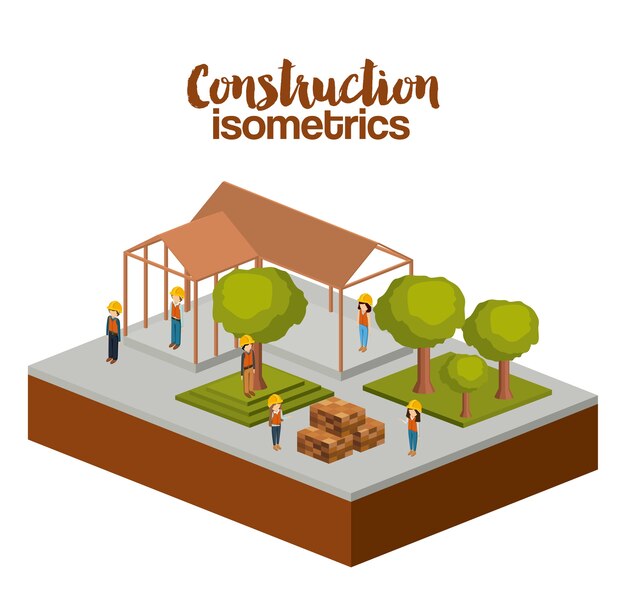 diseño isométrico de la construcción