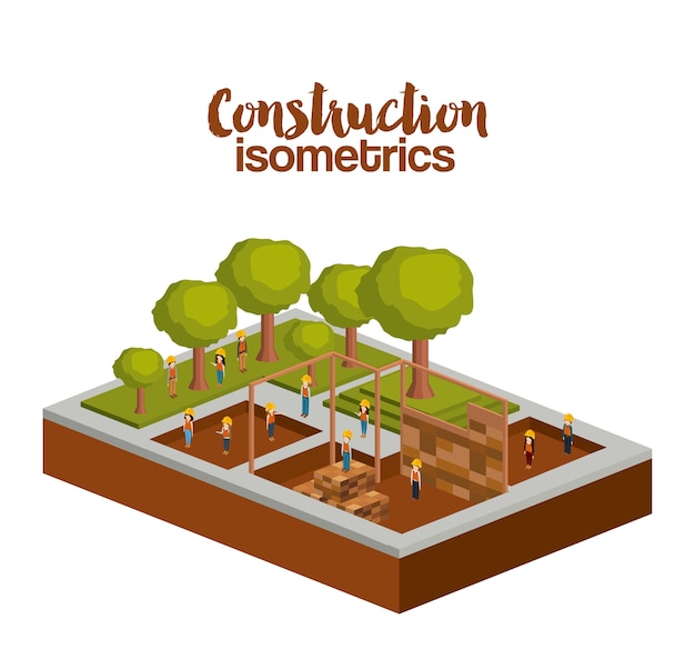 diseño isométrico de la construcción