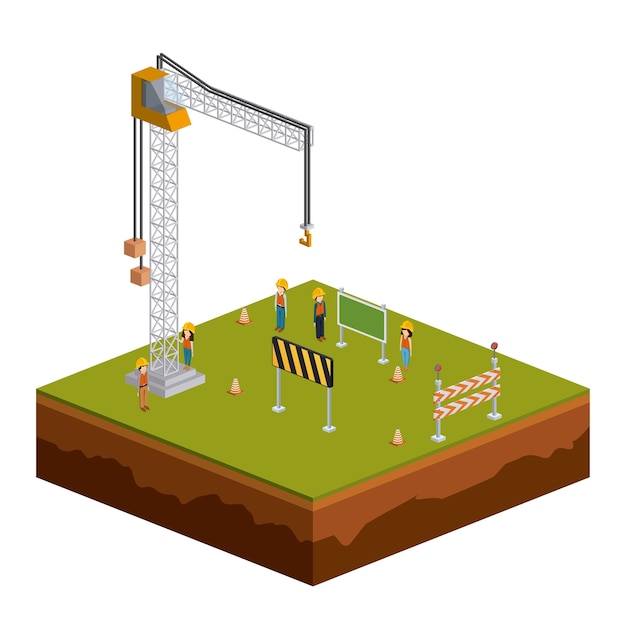 diseño isométrico de la construcción