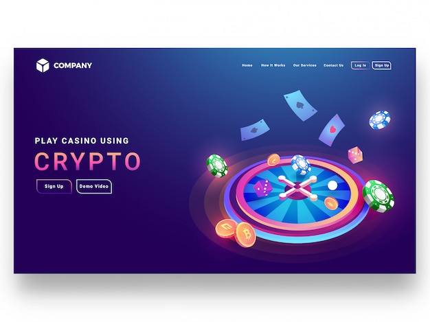 Diseño isométrico de crypto casino concept