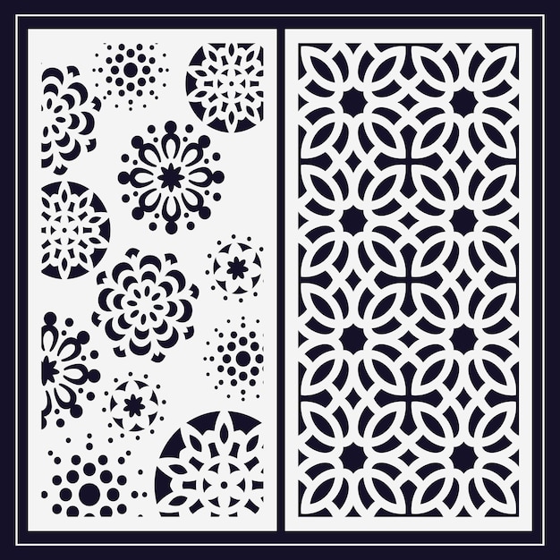 Diseño de Jali para corte de máquina de acrílico y CNC de espuma de partición gráfica y de madera contrachapada