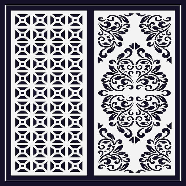 Diseño de Jali para corte de máquina de acrílico y CNC de espuma de partición gráfica y de madera contrachapada