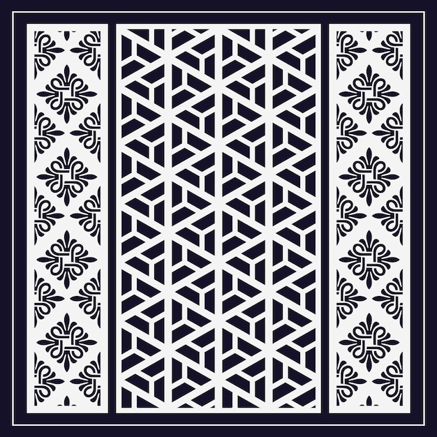 Diseño de Jali para corte de máquina de acrílico y CNC de espuma de partición gráfica y de madera contrachapada