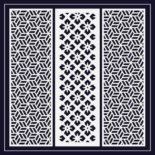 Diseño de Jali para corte de máquina de acrílico y CNC de espuma de partición gráfica y de madera contrachapada