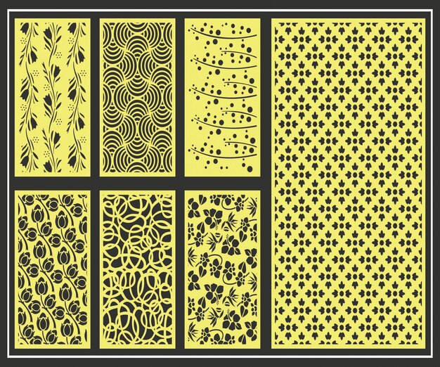Diseño de Jali para corte de máquina de acrílico y CNC de espuma de partición gráfica y de madera contrachapada