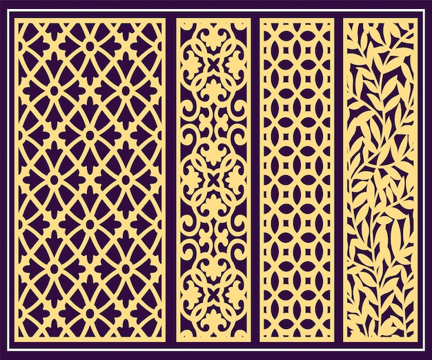 Diseño de Jali para corte de máquina de acrílico y CNC de espuma de partición gráfica y de madera contrachapada