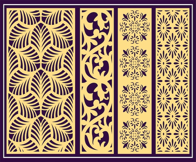 Diseño de Jali para corte de máquina de acrílico y CNC de espuma de partición gráfica y de madera contrachapada