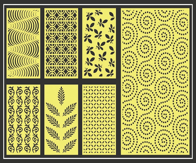 Diseño de Jali para corte de máquina de acrílico y CNC de espuma de partición gráfica y de madera contrachapada