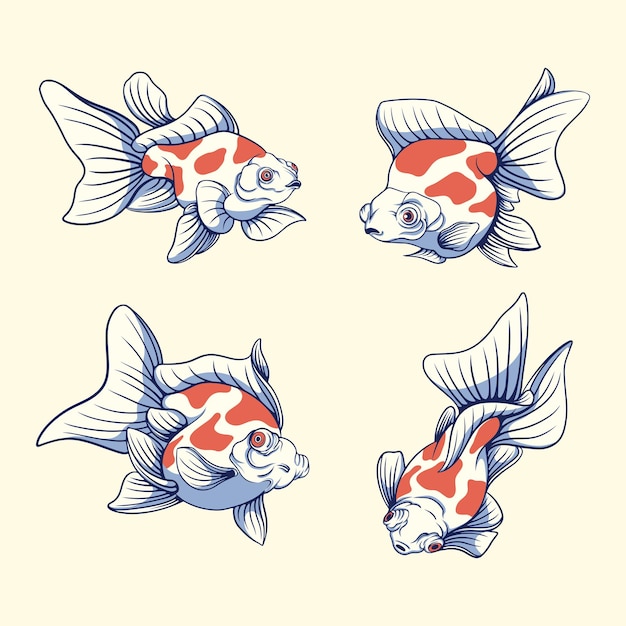 Vector diseño japonés goldfish vector art