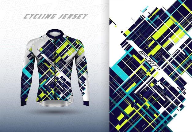 Diseño de jersey de ciclismo premium vectorial con textura abstracta
