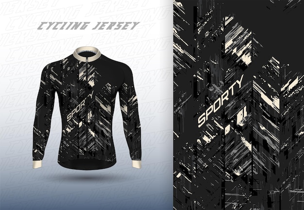 Diseño de jersey de ciclismo premium vectorial con textura abstracta