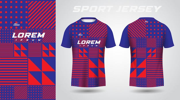 diseño de jersey deportivo azul rojo