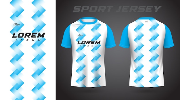 Diseño de jersey deportivo de camisa azul blanca