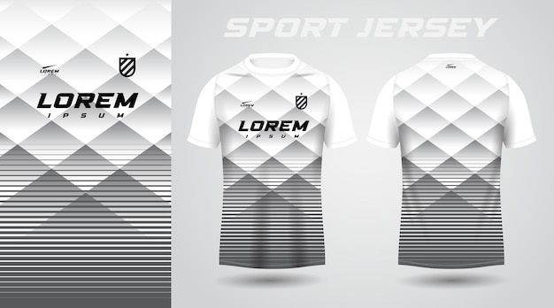 Diseño de jersey deportivo de camisa gris blanca