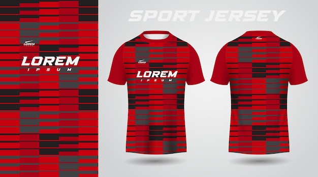 Diseño de jersey deportivo de camisa roja negra