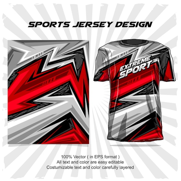 Diseño de jersey deportivo, diseño abstracto de deporte extremo
