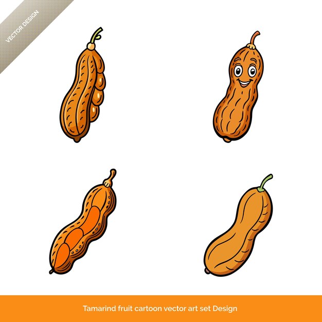 Diseño de juegos de dibujos animados de frutas de tamarindo