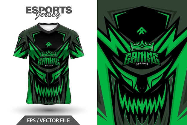 Vector el diseño de juegos de esports jersey racing monster negro verde