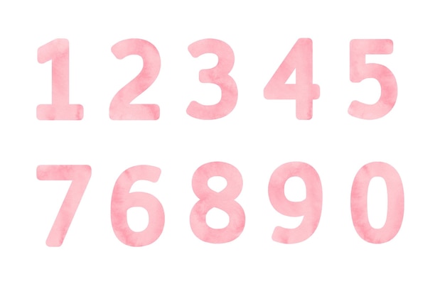 Diseño de juegos de números de color rosa claro para tarjetas