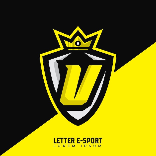 Diseño de jugador del logotipo de la letra V Iniciales diseño de logotipo de esports diseño de emblema de concepto para el equipo de eSports