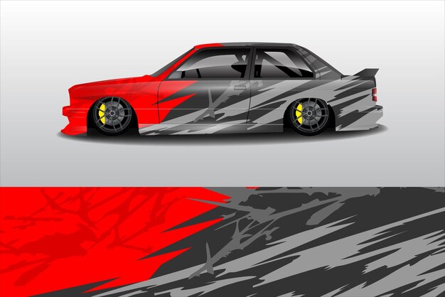Vector diseño de kit de fondo de carreras de líneas abstractas gráficas para la aventura de carreres de automóviles de rally