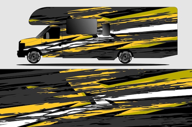 Diseño de kit de fondo de carreras de líneas abstractas gráficas para la aventura de rally de coches de carrera de vehículos de envoltura