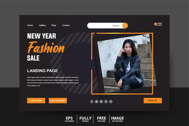 Diseño de landing page para tienda de moda.