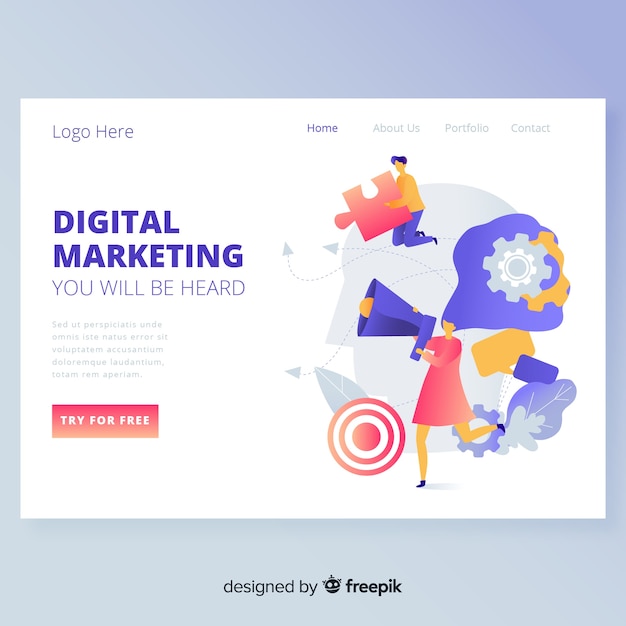 Diseño de landing page para web de marketing digital