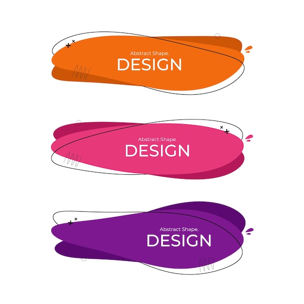 Diseño largo abstracto creativo de 3 formas
