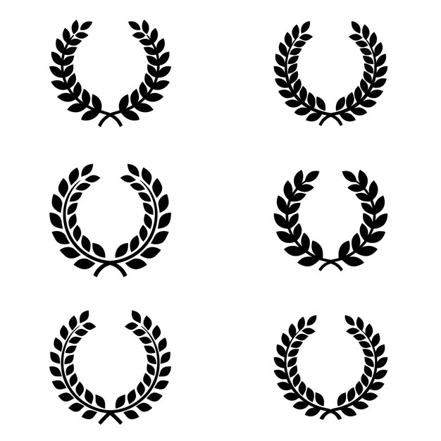 Diseño de laurel de círculo silueta vectorial diseño de laurels de círculo