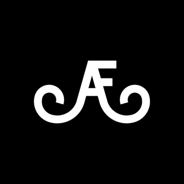 Diseño de la letra AF Logo Icon de las letras iniciales AF Icon de la letra abstracta AF A F plantilla de diseño de logotipo minimalista A F vector de diseño de letra con colores negros af logotipo