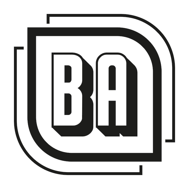 El diseño de la letra BA, el diseño del logotipo BA, el concepto del icono del logotipo del monograma BA, y el diseño de las letras BA.