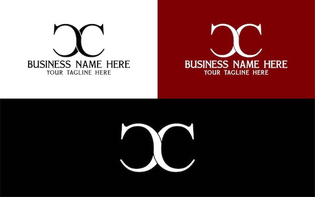 Diseño de la letra CC del logotipo, la letra C y la plantilla de diseño del icono C