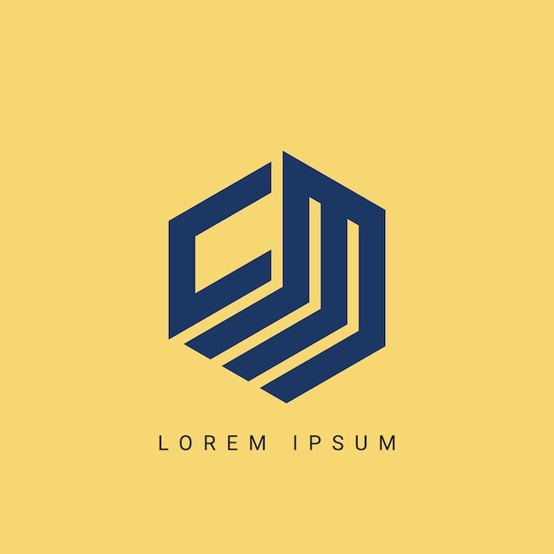 Diseño de la letra CM del logotipo con un corte creativo Diseño creativo del logotipo