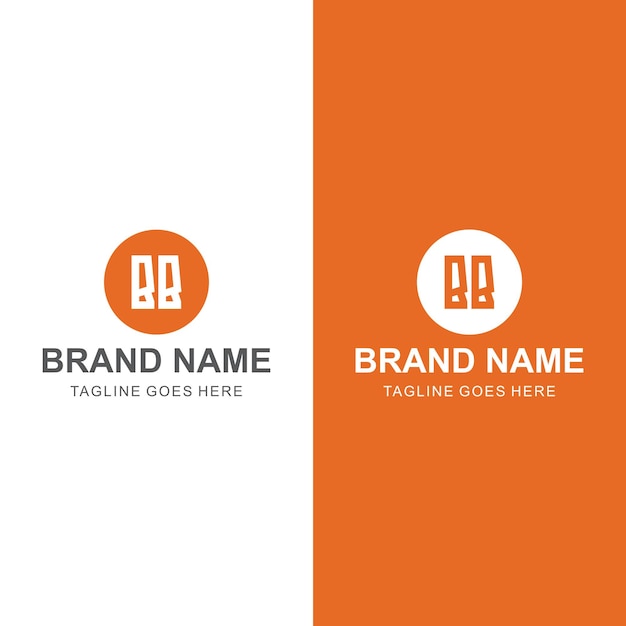 Diseño de letra creativa vectorial bb en logotipo de monograma de forma circular