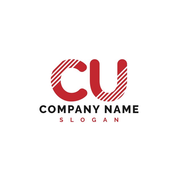 Diseño de la letra CU Logotipo de la letra CU Vector Ilustración Vector
