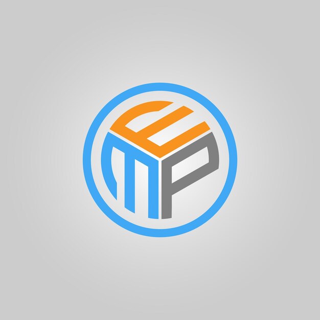 Diseño de la letra EMP Diseño del logotipo Creativo Moderno E M P Ilustración vectorial del icono de las letras E M P