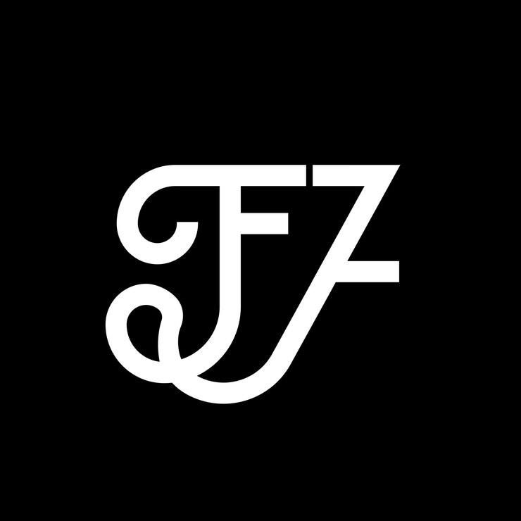 Vector diseño de la letra fz en fondo negro fz iniciales creativas concepto de la letra logotipo fz diseño de la carta fz diseño de la letra blanca en fondo negra f z f z logotipo