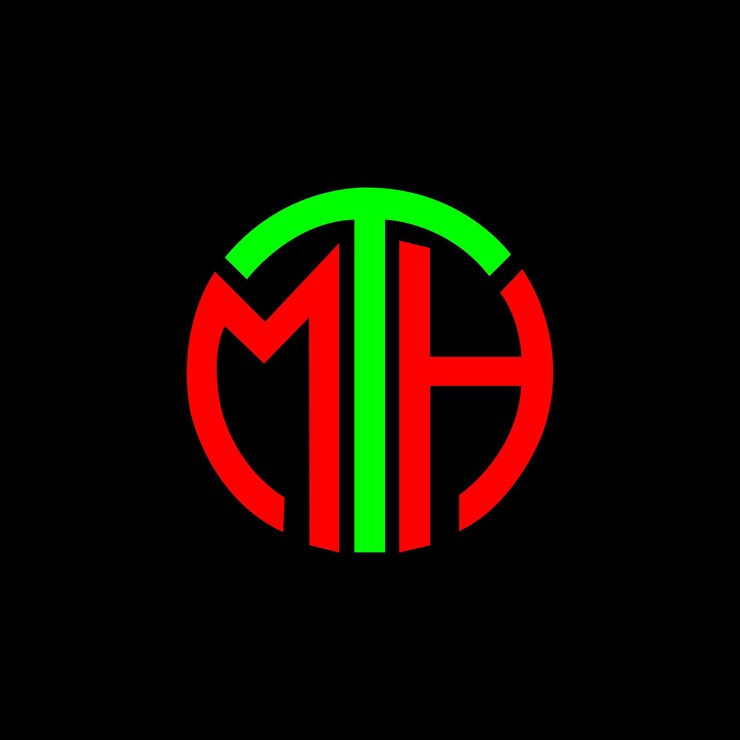 Vector diseño de la letra inicial del logotipo de mth ilustración vectorial de plantilla