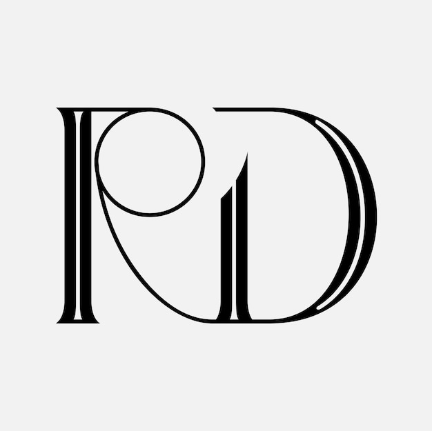 diseño de la letra inicial del símbolo rd